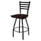 Holland Bar Stool Co 30" Swivel Bar Stool, Black Wrinkle, Dark Cherry Oak Seat X410 - alternate 1
